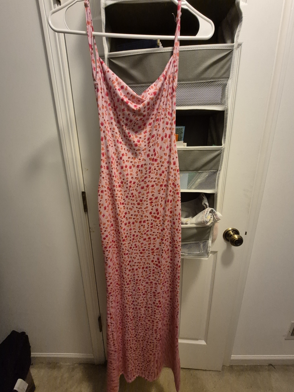 Pink Printed Cowl Neck Slip Dress - Women Intimates & Sleepwear